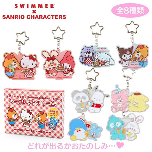 Swimmer X Sanrio | Acrylic Keychain Secret Box 10 7.5 1.5 Cm 日本三丽鸥 亚克力挂件/钥匙链 盲盒 (Swimmer联名款)