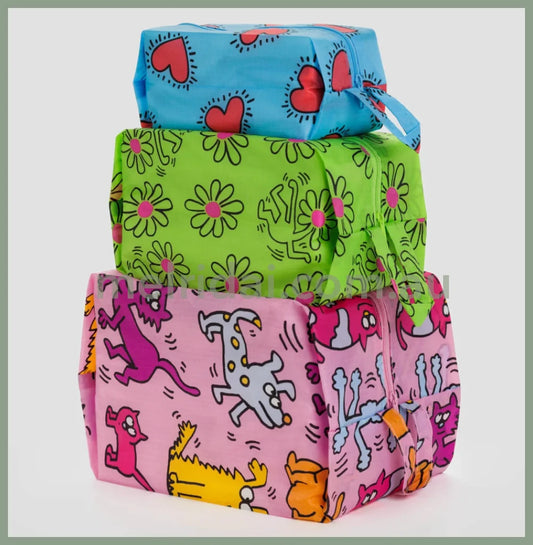 Baggu | Keith Haring 3D Zip Set Of 3