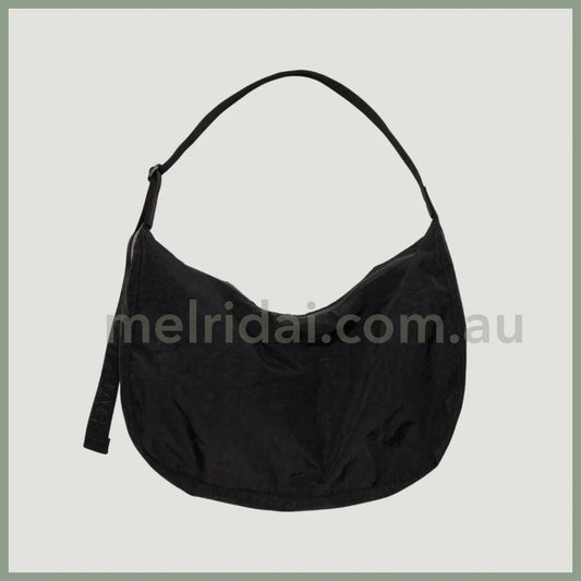 Large Nylon Crescent Bag - Black