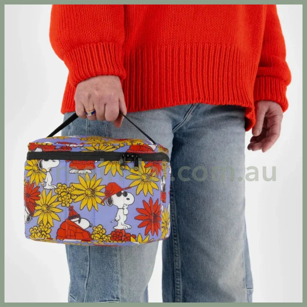 Puffy Lunch Bag - Floral Snoopy