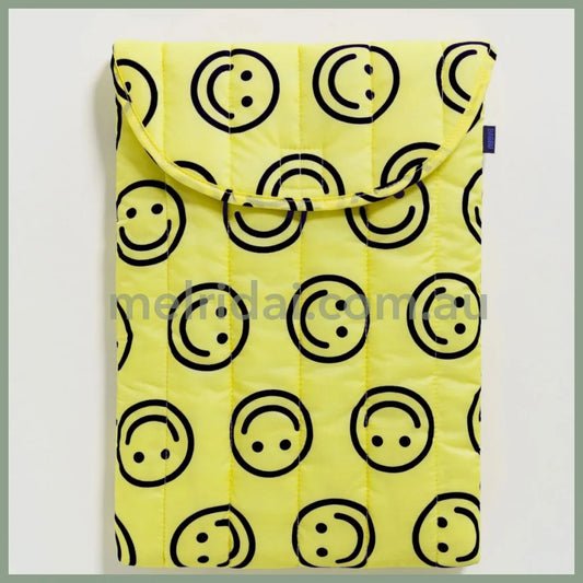 Baggu | Yellow Happy Puffy Laptop Sleeve 16’ 电脑包