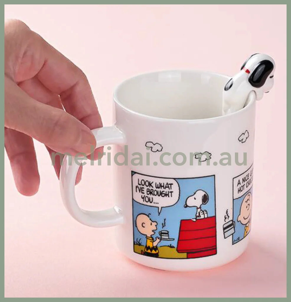 【Best Before 2025.1】Peanuts | Snoopy Mascot Mug With Cookies Blue