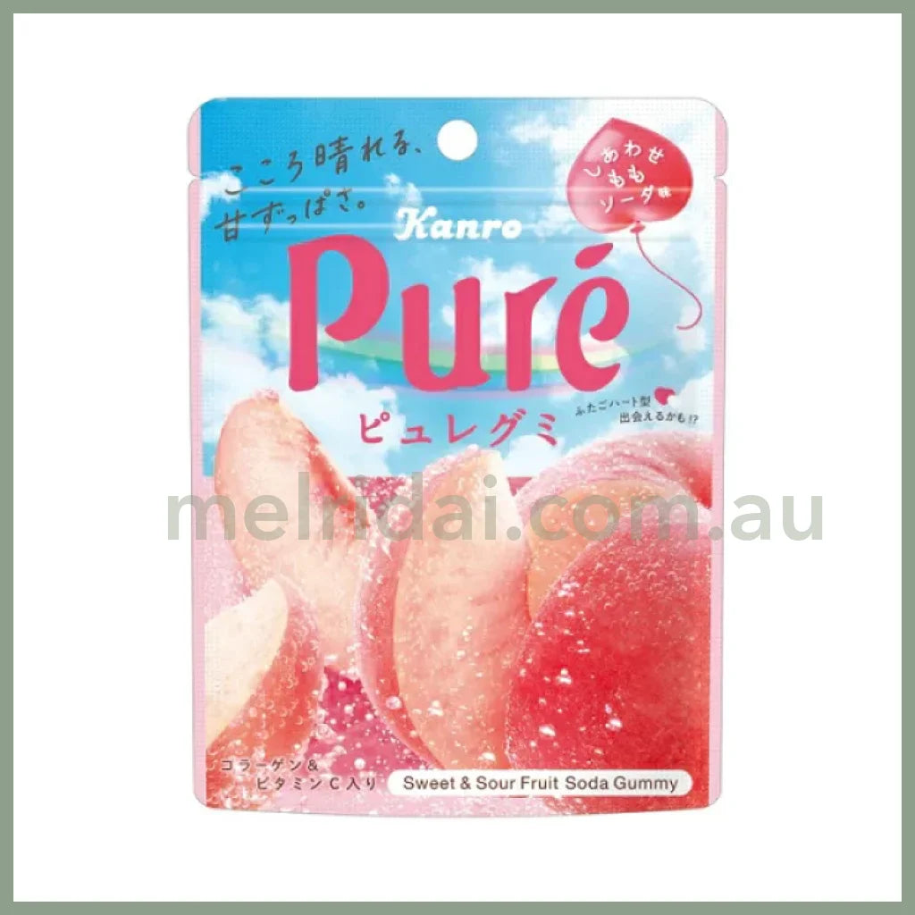 【Best Before2025.1】Kanro | Pure Gummy Peach Soda 52G