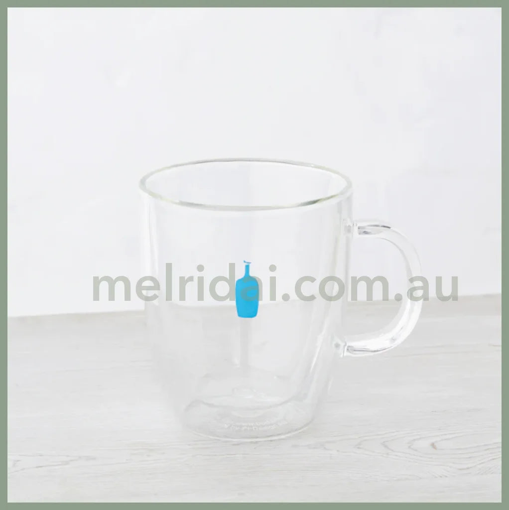 Blue Bottledouble Wall Glass Mug 295Ml