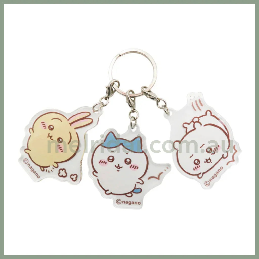 Chiikawa | Acrylic Keychain H55×W55Mm (Usagi&Hachiware &Chiikawa) 吉伊卡哇 亚克力钥匙链 三联（乌萨奇&小八&吉伊小白）