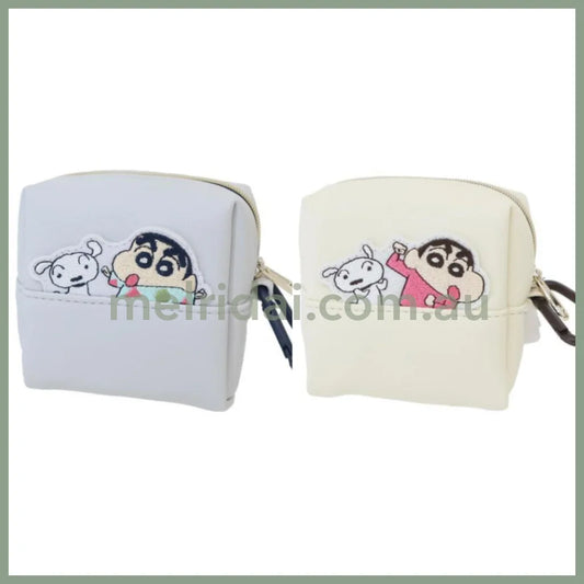 Crayon Shin - Chan | Mini Embroidered Pouch W8 X H8 D4Cm 蜡笔小新 刺绣 皮质迷你小包/零钱包 登山扣挂件