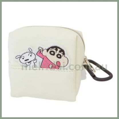 Crayon Shin - Chan | Mini Embroidered Pouch W8 X H8 D4Cm 蜡笔小新 刺绣 皮质迷你小包/零钱包 登山扣挂件 Be