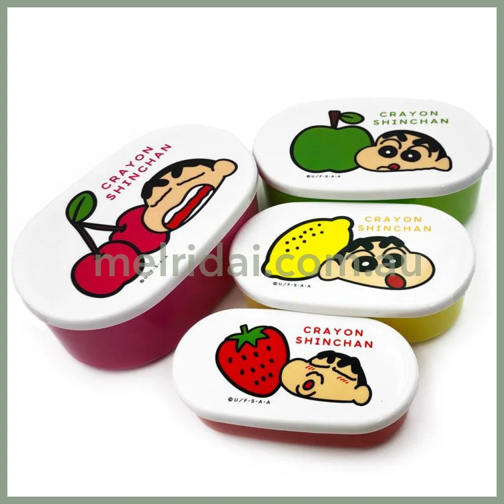 Crayon Shin-Chan | Nesting Food Storage Container 4Pcs Set (450Ml + 280Ml + 180Ml + 100Ml)