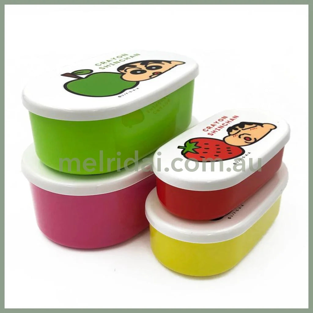 Crayon Shin-Chan | Nesting Food Storage Container 4Pcs Set (450Ml + 280Ml + 180Ml + 100Ml)