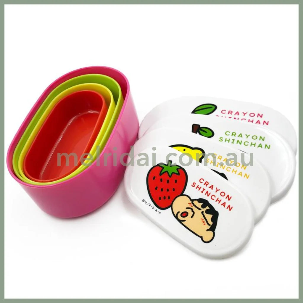 Crayon Shin-Chan | Nesting Food Storage Container 4Pcs Set (450Ml + 280Ml + 180Ml + 100Ml)