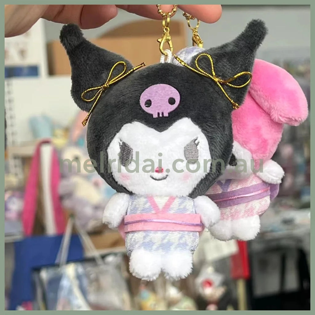 CRUX | SANRIO Kuromi and My Melody Keychain Plush Mascot Holder W150×H140×D60mm