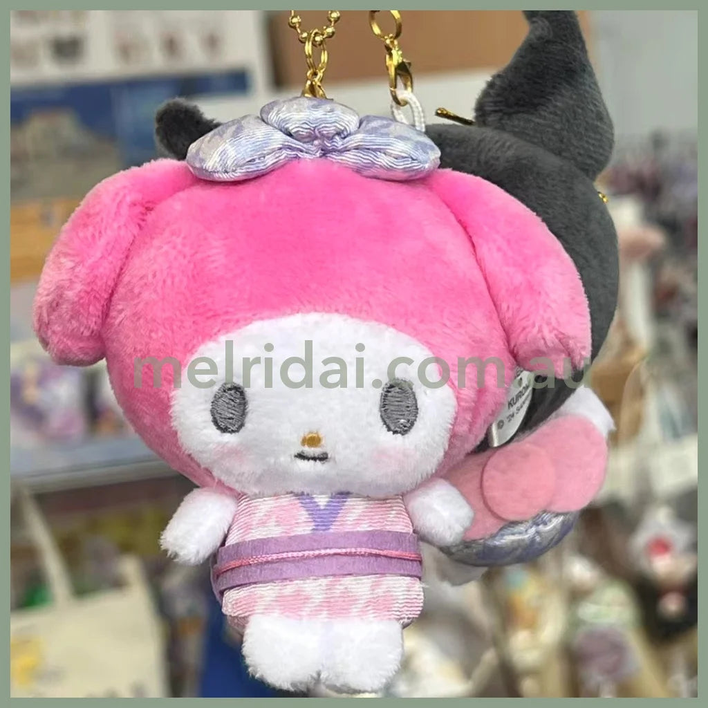 CRUX | SANRIO Kuromi and My Melody Keychain Plush Mascot Holder W150×H140×D60mm