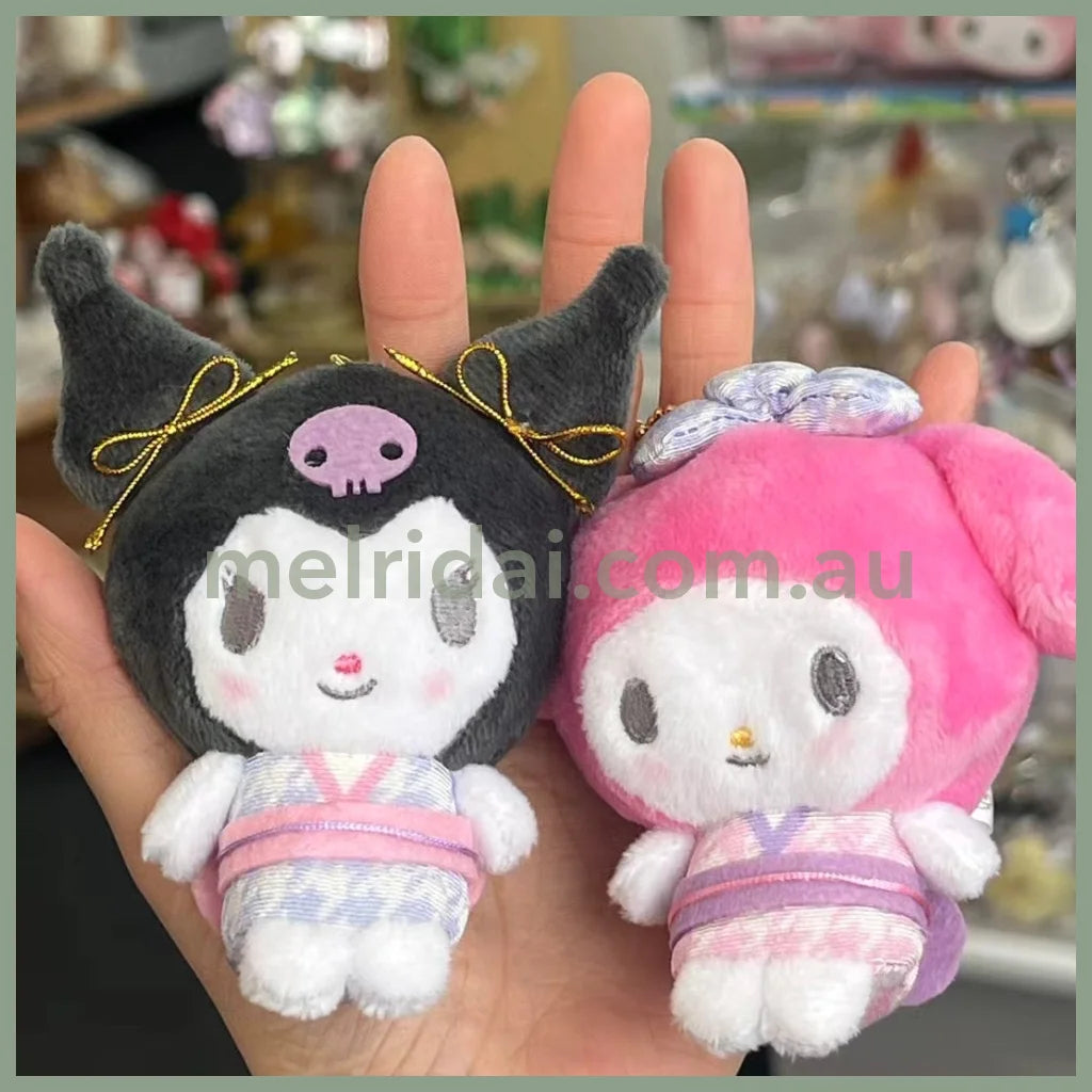 CRUX | SANRIO Kuromi and My Melody Keychain Plush Mascot Holder W150×H140×D60mm