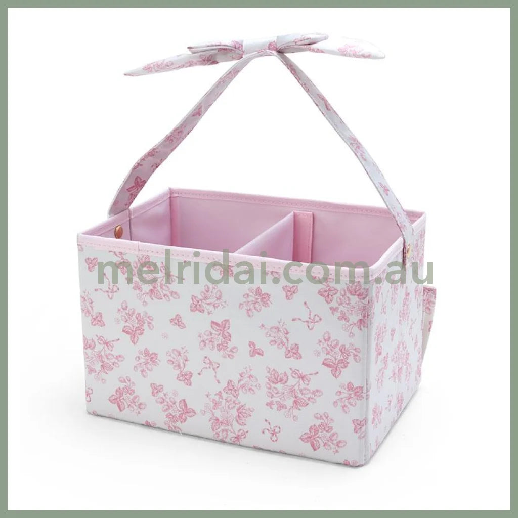 Sanrio | My Melody Cosmetics Basket 26 X 17 Cm (White Strawberry Tea Time Series) 日本三丽鸥