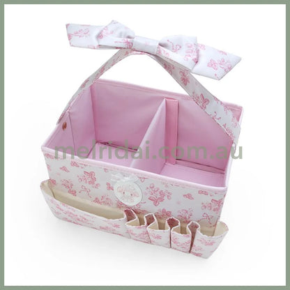 Sanrio | My Melody Cosmetics Basket 26 X 17 Cm (White Strawberry Tea Time Series) 日本三丽鸥