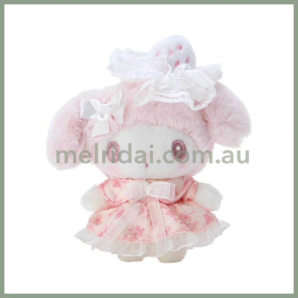 Sanrio | My Melody Plush Mascot Brooch (White Strawberry Tea Time Series) 25.0×16.0×27.0Cm