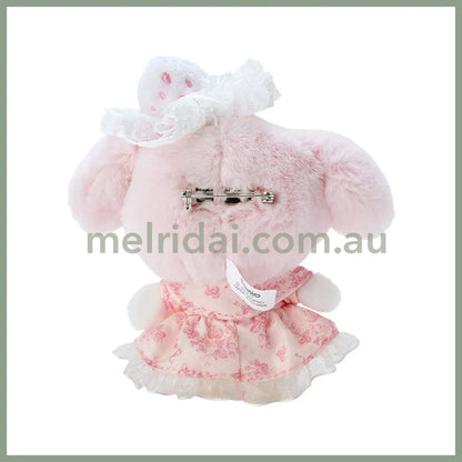 Sanrio | My Melody Plush Mascot Brooch (White Strawberry Tea Time Series) 25.0×16.0×27.0Cm