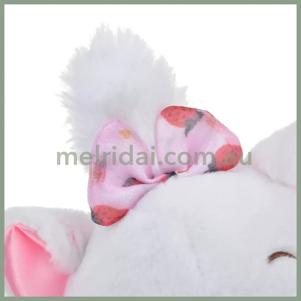 Disney | Japan Ichigo Strawberry Marie Cat Plush Doll Approx.27Cm 东京迪士尼 玛丽猫 毛绒玩偶公仔（草莓限定）