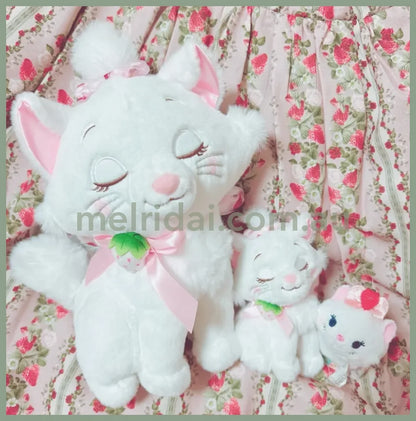 Disney | Japan Ichigo Strawberry Marie Cat Plush Doll Approx.27Cm 东京迪士尼 玛丽猫 毛绒玩偶公仔（草莓限定）