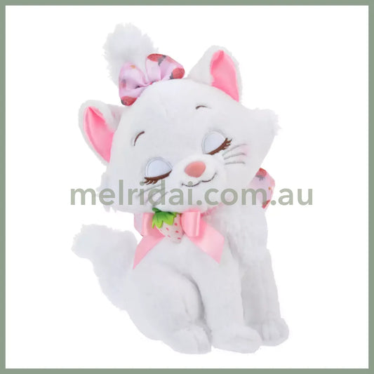 Disney | Japan Ichigo Strawberry Marie Cat Plush Doll Approx.27Cm 东京迪士尼 玛丽猫 毛绒玩偶公仔（草莓限定）