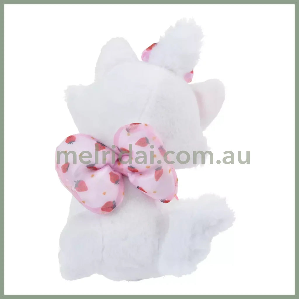 Disney | Japan Ichigo Strawberry Marie Cat Plush Doll Approx.27Cm 东京迪士尼 玛丽猫 毛绒玩偶公仔（草莓限定）