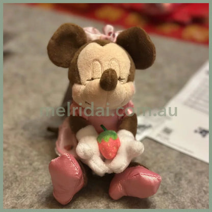 Disney | Japan Ichigo Strawberry Minnie Mouse Plush Keychain Approx.24Cm 东京迪士尼 米妮 毛绒玩偶/挂件/包挂（草莓限定）