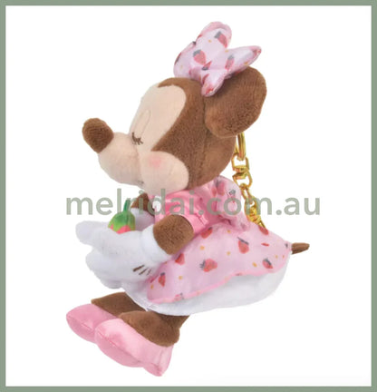 Disney | Japan Ichigo Strawberry Minnie Mouse Plush Keychain Approx.24Cm 东京迪士尼 米妮 毛绒玩偶/挂件/包挂（草莓限定）