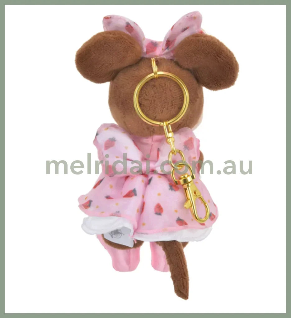 Disney | Japan Ichigo Strawberry Minnie Mouse Plush Keychain Approx.24Cm 东京迪士尼 米妮 毛绒玩偶/挂件/包挂（草莓限定）