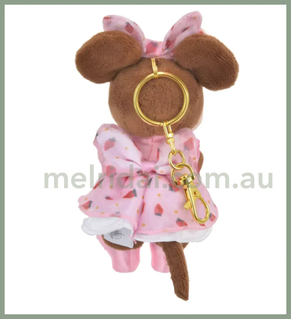 Disney | Japan Ichigo Strawberry Minnie Mouse Plush Keychain Approx.24Cm 东京迪士尼 米妮 毛绒玩偶/挂件/包挂（草莓限定）