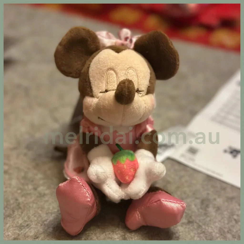 Disney | Japan Ichigo Strawberry Minnie Mouse Plush Keychain Approx.24Cm 东京迪士尼 米妮 毛绒玩偶/挂件/包挂（草莓限定）