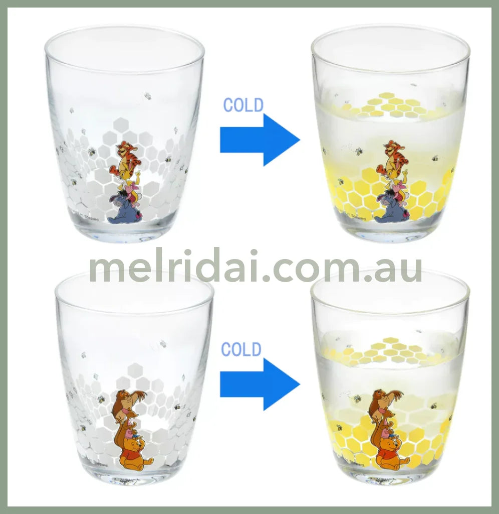 Disney | Japan Disney Winnie The Pooh & Friends Color Changing Glass Pair Set Honeybee 2023 /