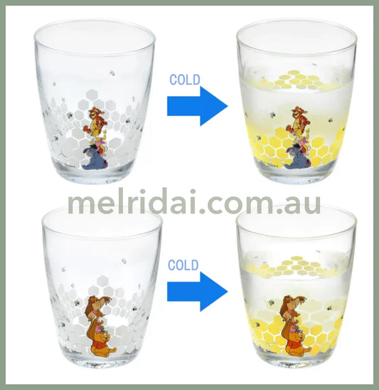 Disney | Japan Disney Winnie The Pooh & Friends Color Changing Glass Pair Set Honeybee 2023 /