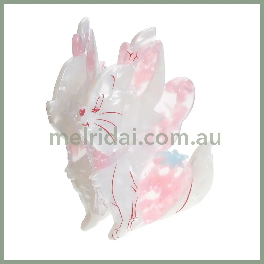 DISNEY | The Aristocats Marie Cat Pearl Acrylic Hair Claw Clip 8.5×5.5×5cm (STRAWBERRY COLLECTION)