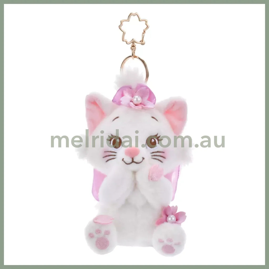 Disney | Tokyo Disney Store Marie Cat Plush Keychain Mascot Holder 15.5×10×11.5Cm (Sakura 2025)