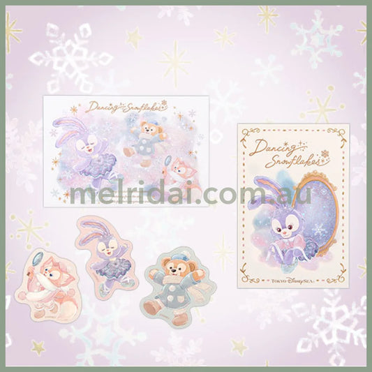 Disney | Tokyodisneysea Duffy And Friends Postcard & Sticker Set (Dancing Snow Flakes)