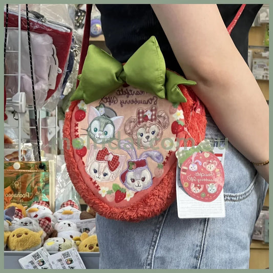 Disney | Tokyodisneysea Heartfelt Strawberry Gift Shoulder Bag 东京迪士尼 情人节草莓限定 毛绒刺绣斜挎包