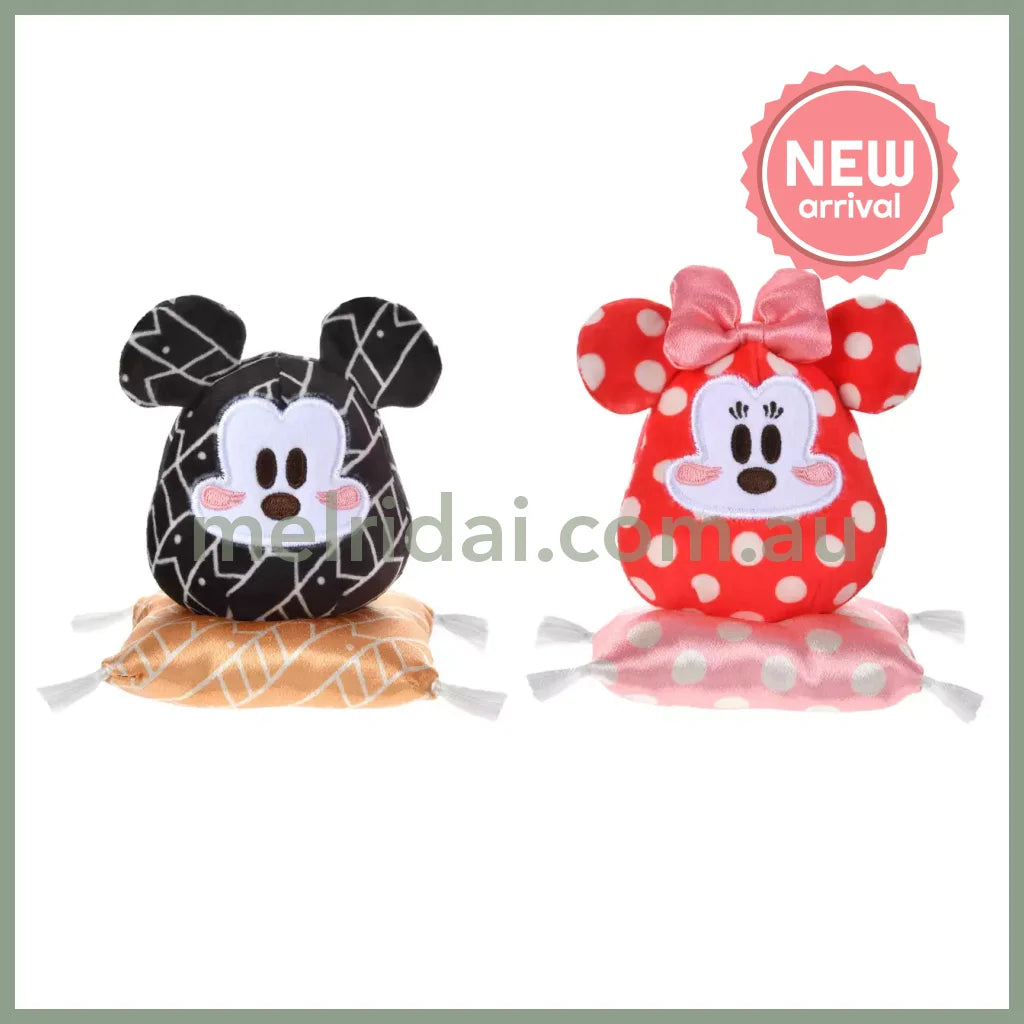 Disney | Tokyodisneystore Mickey & Minnie Mouse Plush Doll H9.5×W9×D9Cm (New Year 2025 - Daruma)