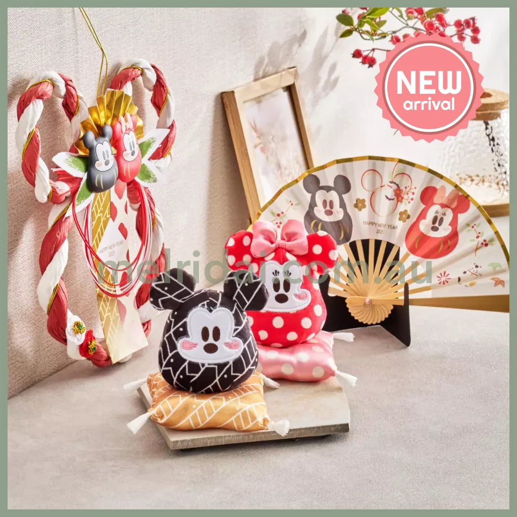 Disney | Tokyodisneystore Mickey & Minnie Mouse Plush Doll H9.5×W9×D9Cm (New Year 2025 - Daruma)