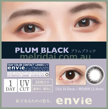 Enviecolor Contacts 1 Day 10 Pieces Plum Black Dia14.0Mm Bc8.6Mm