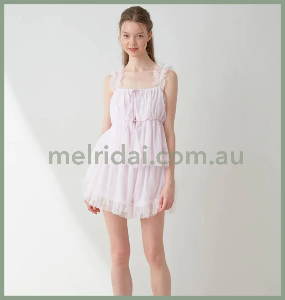 Gelato Pique | Tulle Ribbon Camisole & Lounge Shorts Set (Valentine’s Day Collection) 冰激凌