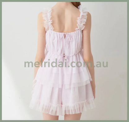 Gelato Pique | Tulle Ribbon Camisole & Lounge Shorts Set (Valentine’s Day Collection) 冰激凌