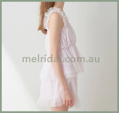 Gelato Pique | Tulle Ribbon Camisole & Lounge Shorts Set (Valentine’s Day Collection) 冰激凌