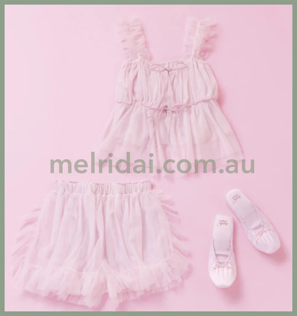 Gelato Pique | Tulle Ribbon Camisole & Lounge Shorts Set (Valentine’s Day Collection) 冰激凌