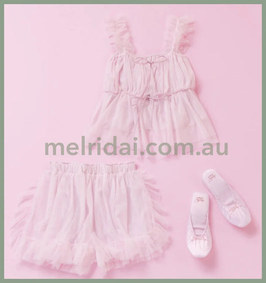 Gelato Pique | Tulle Ribbon Camisole & Lounge Shorts Set (Valentine’s Day Collection) 冰激凌