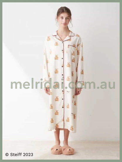 Gelato Pique X Steiff | Long Sleeve Loungewear Dress Free Size