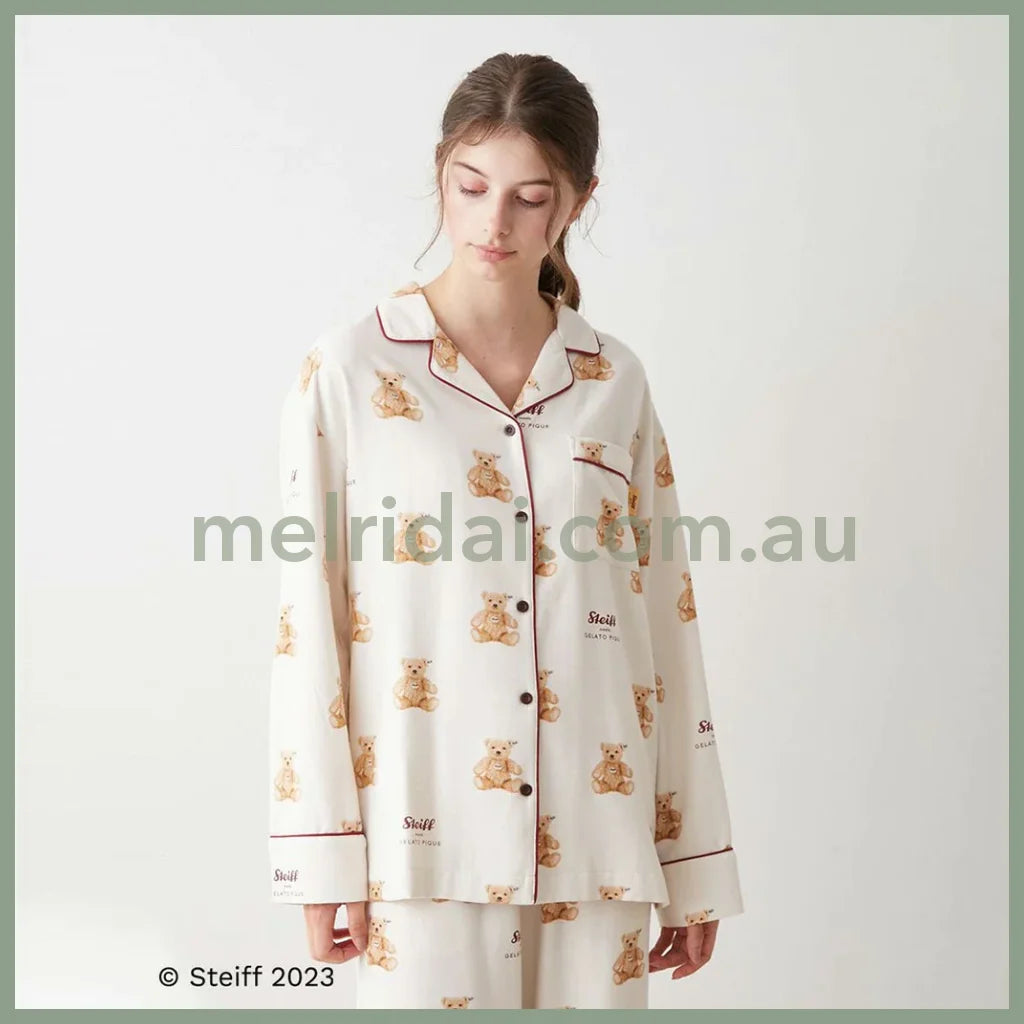 Gelato Pique X Steiff | Motif Flannel Pajama Set Free Size