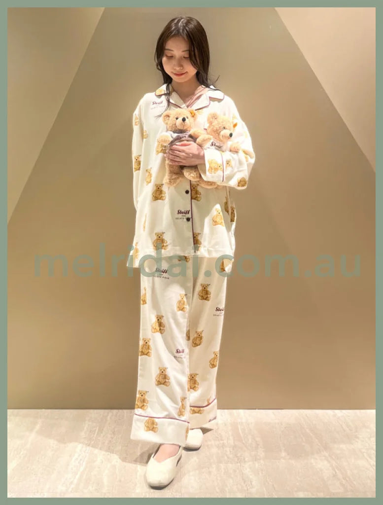 Gelato Pique X Steiff | Motif Flannel Pajama Set Free Size