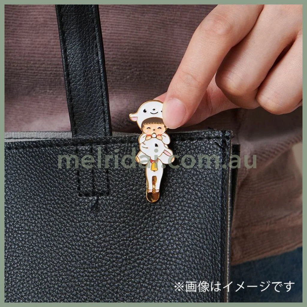 Heidi X Monchhichi | 50Th Anniversary Mental Bag Key Clip Keychain 2.3Cm 4.7Cm（Mini Josef Bebichich)