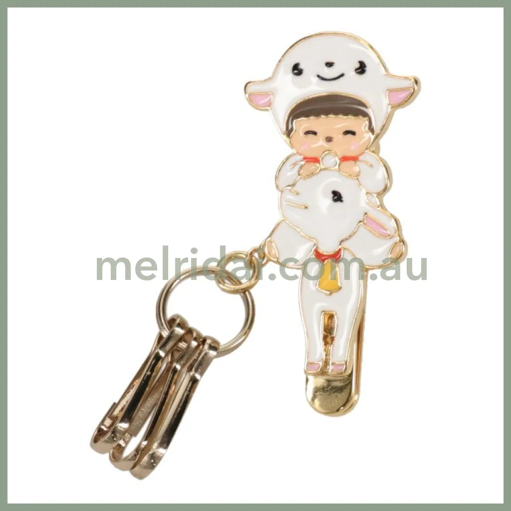 Heidi X Monchhichi | 50Th Anniversary Mental Bag Key Clip Keychain 2.3Cm 4.7Cm（Yuki-Chan