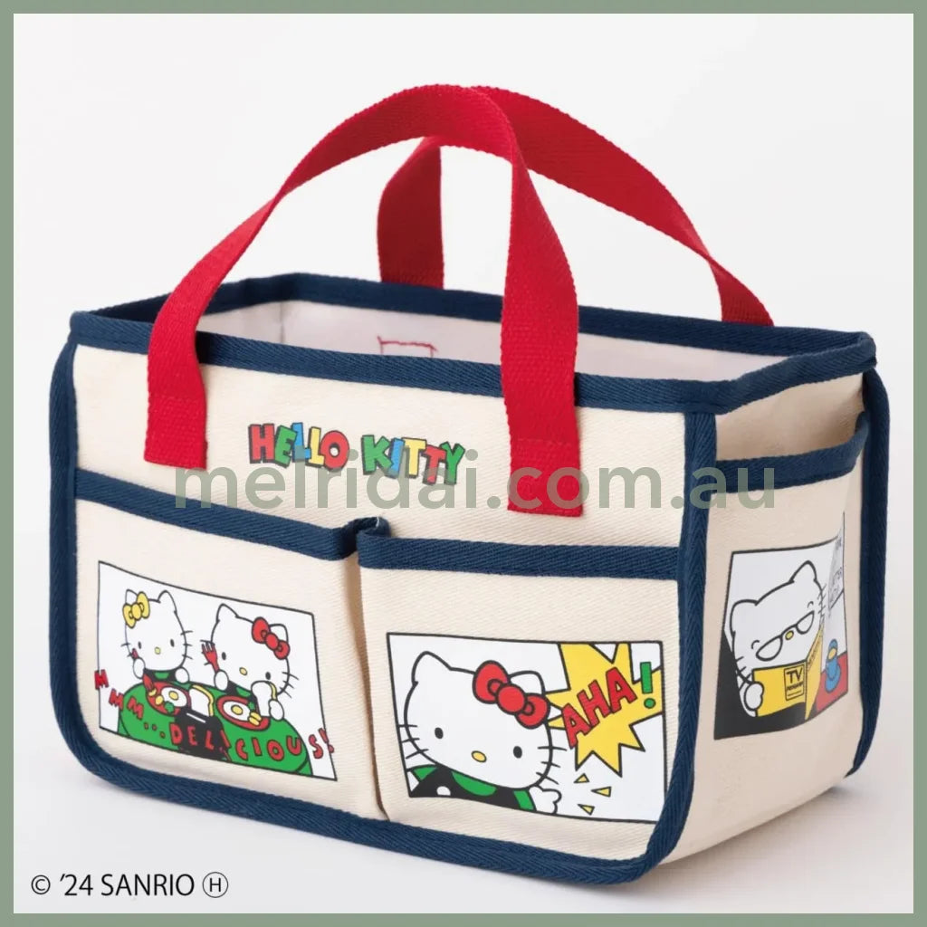 Hello Kitty | 50Th Anniversary Special Book Tote 18.5 X 28 15Cm 凯蒂猫50周年限定 多功能可拎收纳包/手提包/大容量复古帆布包/妈妈包